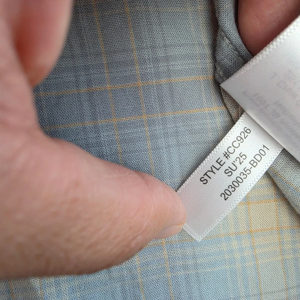 J.Crew NWT Mens Cotton Gauze Camp Collar Shirt Paul Dusty Blue Oat Plaid CC926 L